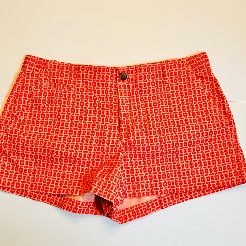 GAP Summer Shorts Womens Size 8‎ Coral Red Geometric Patterned Casual Everyday